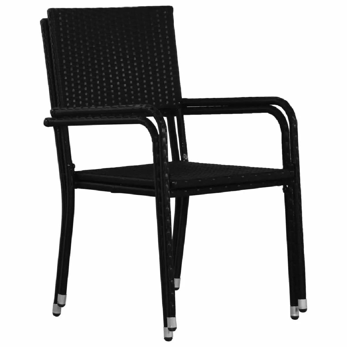 Acheter Salle à manger de jardin 3 pcs,Table et chaise à dîner Noir -MN87202