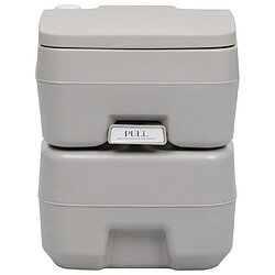 vidaXL Toilette portable de camping Gris 20+10 L