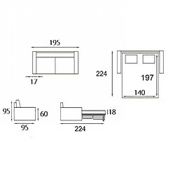 Acheter Inside 75 Canapé lit 3 places MASTER convertible EXPRESS 140 cm Cuir Taupe MATELAS 18 CM INCLUS