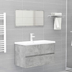 vidaXL Ensemble de meubles de salle de bain gris béton bois ingénierie 