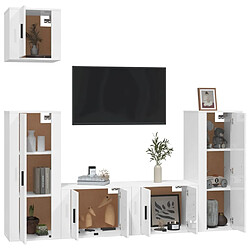 Avis Maison Chic Ensemble de meubles TV 5 pcs pour salon - Blanc brillant Bois d'ingénierie -MN40737