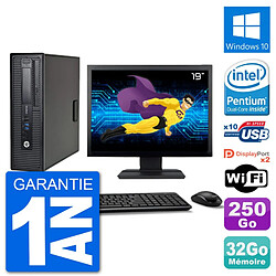 PC HP 800 G1 Ecran 19" Intel G3220 RAM 32Go Disque 250Go Windows 10 Wifi - Occasion