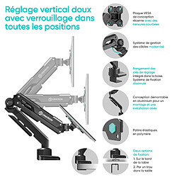 ONKRON Bras Articulé Écran PC 13 - 34 Pouces Ecran & Moniteur, Pied Ecran PC Gaz de 10 kg - Support Ecran Bureau VESA 75x75 & VESA 100x100/Bras Ordinateur Ecran Rotation Pivot Inclination G90-B Noir pas cher