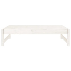 Avis vidaXL Repose-pied de jardin 120x80 cm blanc bois de pin massif