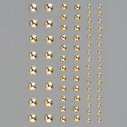 efco Set de 72 Demi-perles doré brillant autocollantes, diamètre 3, 5 et 7 mm