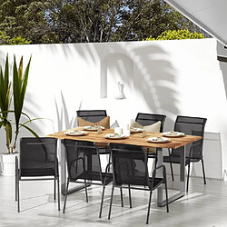 vidaXL Chaises de jardin lot de 6 Acier et textilène Noir