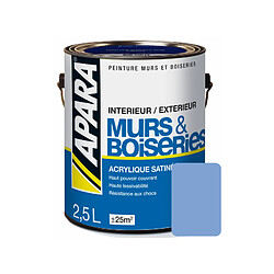 Apara Peinture intérieure couleur, acrylique satinée-2.5 litres-Bleu