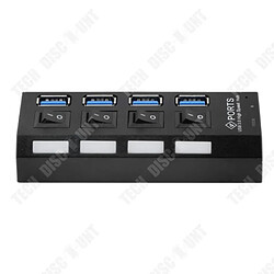 Avis Tech Discount TD® Hub USB alimenté Câble 4 ports concentrateur adaptateur commutateur l'alimentation chargement économie pratique connexion énergi