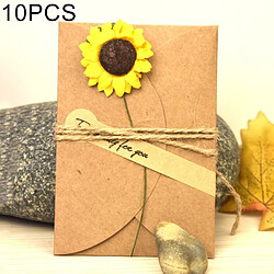 Wewoo 10 PCS Festival Creative DIY Rétro Kraft Papier À La Main Petite Fleur Sèche Carte De Voeux D'anniversaire 