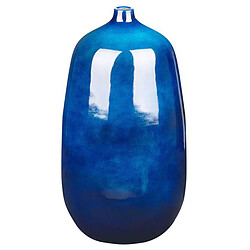 Beliani Vase à fleurs VITORIA fait à la main Céramique 45 cm Bleu foncé