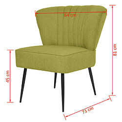 vidaXL Chaise de cocktail Vert Tissu pas cher