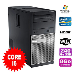 PC Tour DELL Optiplex 3010 MT Intel I5-2400 Graveur 8Go 240Go SSD HDMI Wifi W7 - Occasion