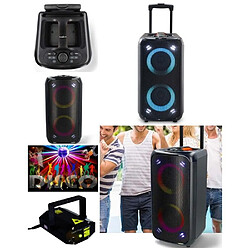 NEDIS ENCEINTE SONO PORTABLE PARTY KARAOKE BLUETOOTH 240W MOBILE USB TWS LED RGB + TELECOMMANDE