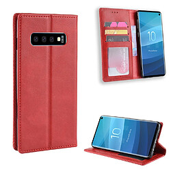 Etui en PU style vintage rouge pour votre Samsung Galaxy S10 