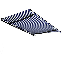 Acheter Maison Chic Store banne | Auvent rétractable de porte | Marquise Brise-soleil automatique 450x300 cm Bleu et blanc -GKD27890