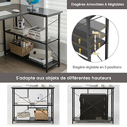 Acheter Helloshop26 Bureau d'angle en forme l réversible poste de travail avec étagères de rangement assemblage facile peu encombrant pour maison bureaux 120 x 88 x 74,5 cm noir 20_0007980