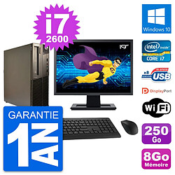 PC Lenovo M82 SFF Ecran 19" Intel i7-2600 RAM 8Go Disque 250Go Windows 10 Wifi - Occasion