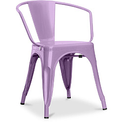 ICONIK INTERIOR Chaise Stylix avec accoudoirs Nouvelle édition - Métal Violet pastel