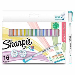 Ensemble de Marqueurs Sharpie S-Note Duo Double 16 Pièces 