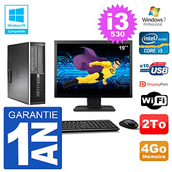 PC HP Compaq 8100 SFF Ecran 19" i3-530 RAM 4Go Disque 2To Graveur DVD Wifi W7 - Occasion