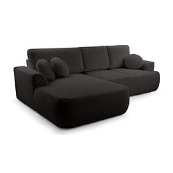 Bestmobilier Candela - canapé d'angle gauche 4 places - convertible avec coffre - en tissu bouclette pas cher