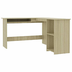 Maison Chic Bureau solide,Table de travail,Bureau d'ordinateur d'angle forme de L Chêne sonoma 120x140x75 cm Aggloméré -GKD80784