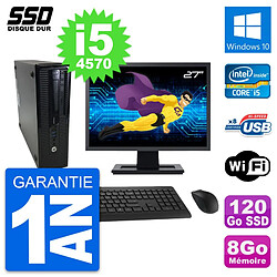 PC HP ProDesk 400 G1 SFF Ecran 27" i5-4570 RAM 8Go SSD 120Go Windows 10 Wifi · Occasion 