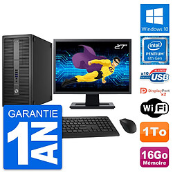 PC Tour HP 800 G2 Ecran 27" Intel G4400 RAM 16Go Disque Dur 1To Windows 10 Wifi - Occasion