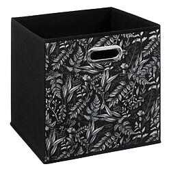 Avis Five Simply Smart Lot de 6 boites de rangement en tissu Botanical - 31x31x31cm - Noir