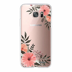 Evetane Coque Samsung Galaxy S7 Edge 360 intégrale avant arrière transparente Coque Samsung Galaxy S7 Edge 360 intégrale transparente Fleurs roses Tendance Evetane.