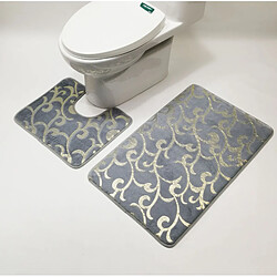 LUUCOZK Tapis de bain antidérapants absorbants à séchage rapide, tapis de décoration de salle de bain, couleur 1-Ensemble de deux pièces 