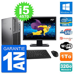 PC Lenovo M93p SFF Ecran 19" Intel i5-4570 RAM 32Go Disque 1To Windows 10 Wifi · Occasion 