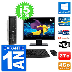 PC HP 8300 SFF Ecran 19" Intel i5-2400 RAM 4Go Disque Dur 2To Windows 10 Wifi - Occasion