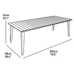 Allibert-Jardin ALLIBERT JARDIN Table Lima 240 6-10 personnes avec allonge - Design contemporain - Blanc