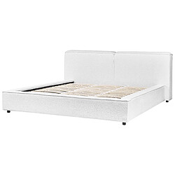 Acheter Beliani Lit double 180 x 200 cm en bouclé blanc LINARDS