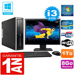 PC HP Compaq 8300 SFF Core I3-2120 Ram 8Go Disque 1 To Wifi W7 Ecran 19" · Occasion 