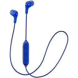 JVC Ecouteurs bluetooth intra-auriculaires avec télécommande 3 boutons et micro - compatible IOS et Android aimant néodyme de 11 mm - Bleu