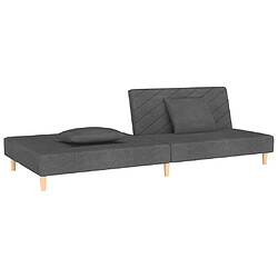 Maison Chic Canapé-lit convertible, Clic-Clac à 2 places avec deux oreillers Gris foncé Tissu -GKD84220 pas cher