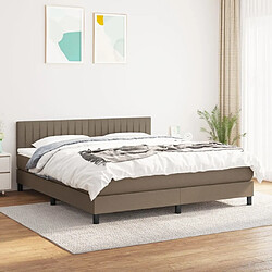 Maison Chic Lit Adulte - Lit simple Lit à sommier tapissier avec matelas moelleux - Meuble de Chambre - Taupe 160x200 cm Tissu -MN72178