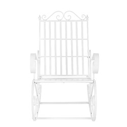 Helloshop26 Fauteuil à bascule de jardin vintage métal 92 x 59 x 90 cm blanc 03_0007130