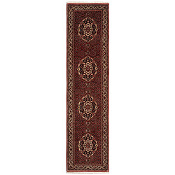 Vidal Tapis de couloir en laine 348x83 rouge Bidjar