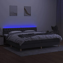 Avis vidaXL Sommier à lattes de lit et matelas et LED Gris foncé 200x200 cm