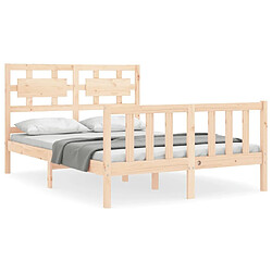 Maison Chic Cadre/structure de lit avec tête de lit pour adulte - Lit Moderne Chambre 120x200 cm bois massif -MN22185