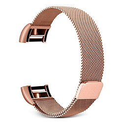 Wewoo Bracelet pour montre connectée Smartwatch avec en acier inoxydable FITBIT Charge 2taille L or rose 