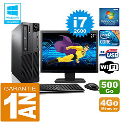 PC Lenovo M92p SFF Core I7-2600 Ram 4Go Disque 500 Go Wifi W7 Ecran 27" · Occasion 