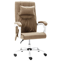 vidaXL Chaise de bureau de massage Taupe Tissu