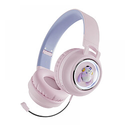 General Casque Bluetooth - Casque à suppression active du bruit / 12 heures d'autonomie de la batterie / Casque de voyage pliable et casque supra-auriculaire, appels clairs, audio sans fil haute résolution(rose) 