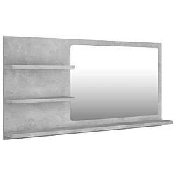 vidaXL Miroir de salle de bain gris béton bois d’ingénierie