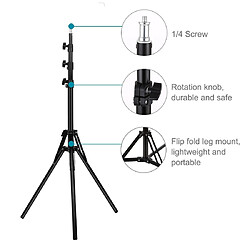 Acheter Wewoo Support de montage sur trépied pliable en 4 sections de 2 m de hauteur pour les kits de diffusion direct de la vidéo Vlogging noir