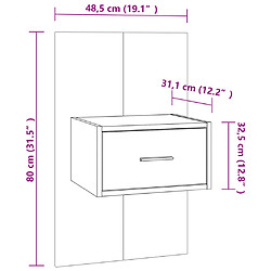 vidaXL Table de chevet murale Blanc et chêne sonoma pas cher